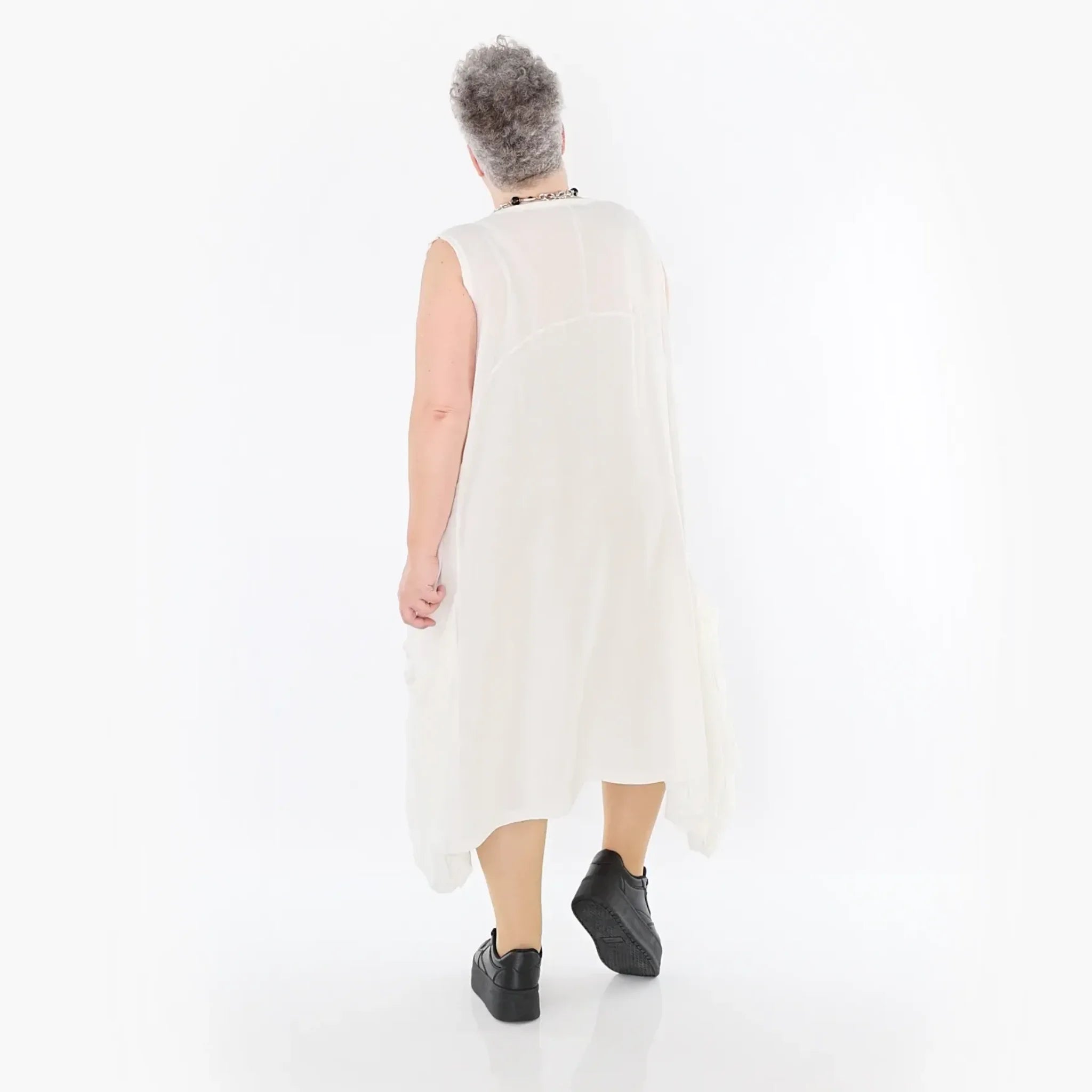  Ballonkleid von AKH Fashion aus Viskose, 1490.07093, Weiß, Ausgefallen, Zeitlos, Schick