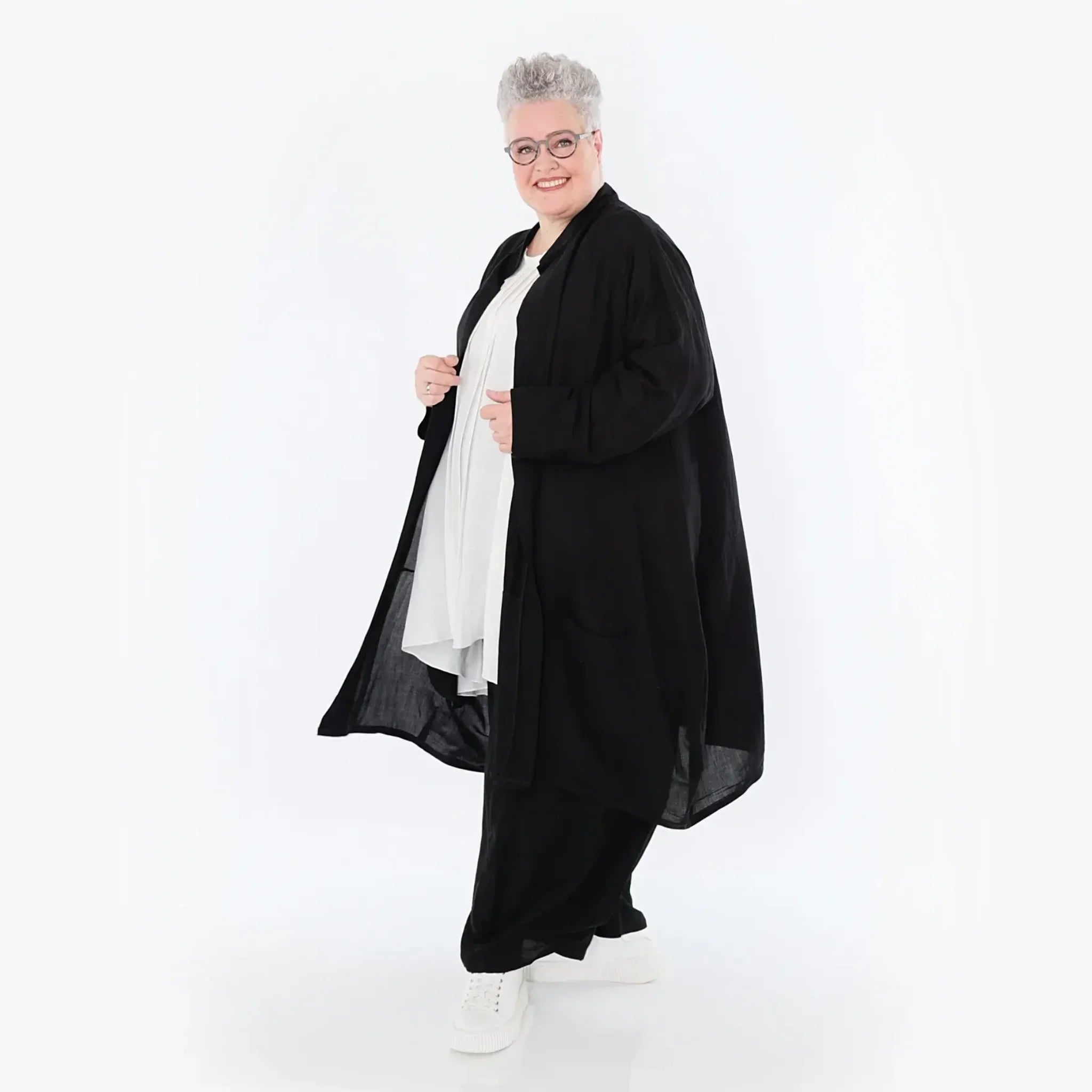 Ballon Cardigan von AKH Fashion aus Viskose, 1490.07094, Schwarz, Ausgefallen, Zeitlos