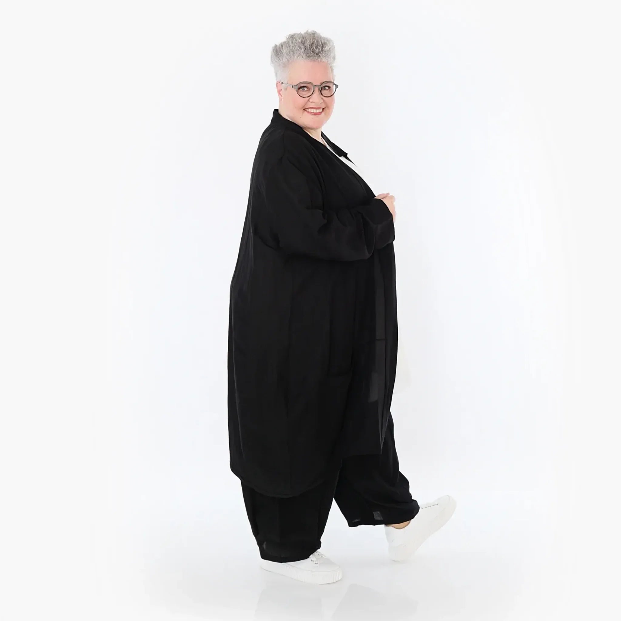 Ballon Cardigan von AKH Fashion aus Viskose, 1490.07094, Schwarz, Ausgefallen, Zeitlos