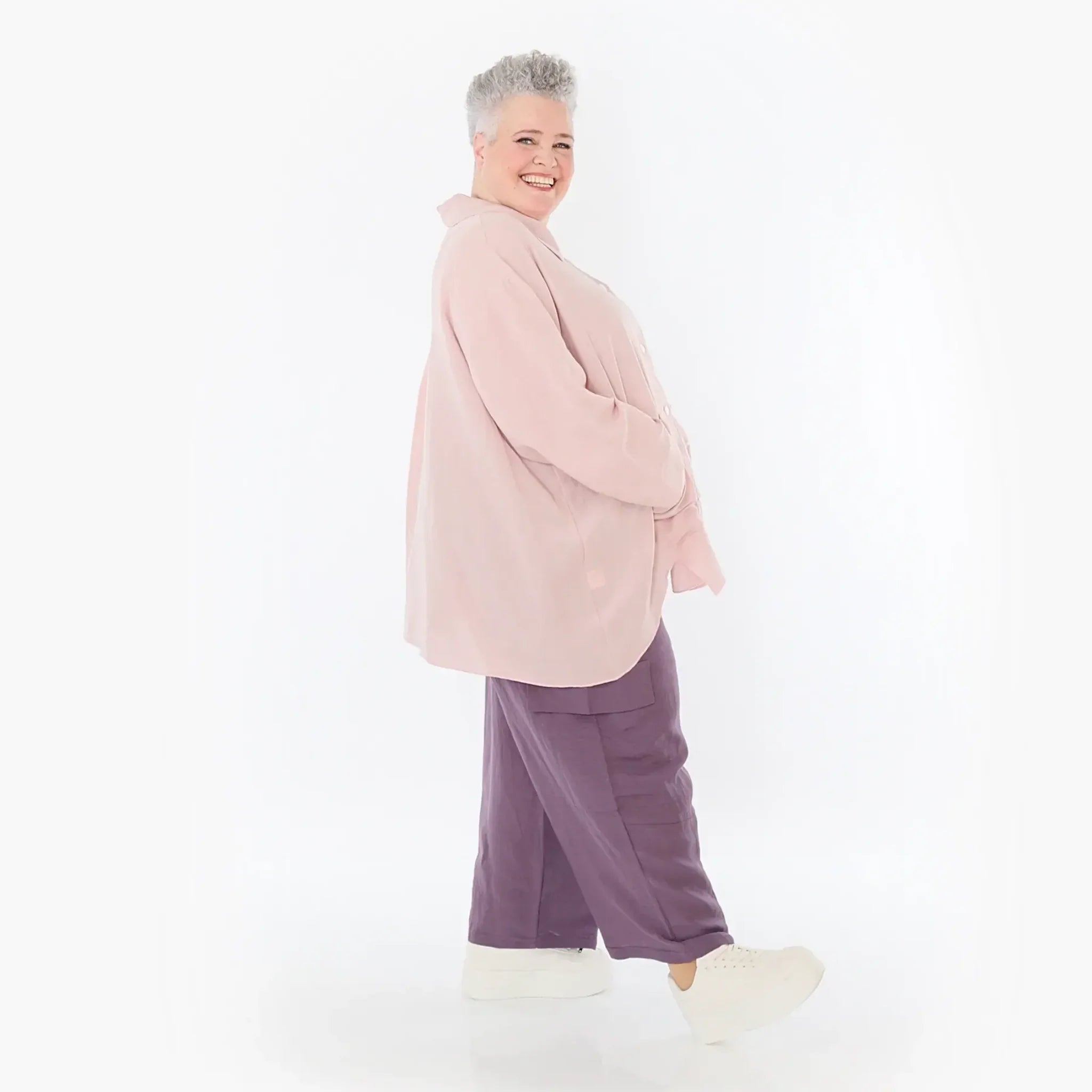  A-Form Jacke von AKH Fashion aus Viskose, 1490.07095, Mauve, Ausgefallen, Zeitlos, Schick