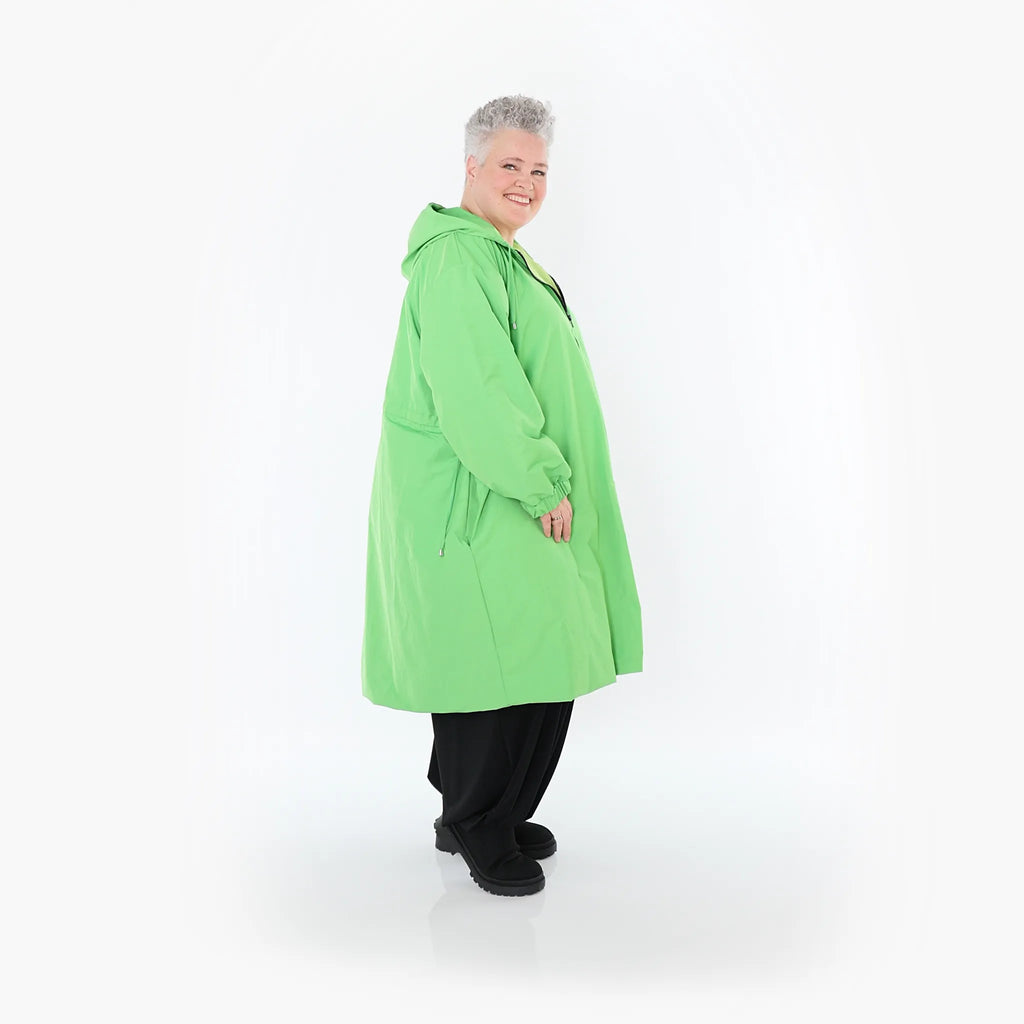  AKH Fashion Mantel in gerader Form, aus Baumwolle, 1493.07102, Grün, Ausgefallen, Zeitlos