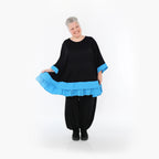  A-Form Bigshirt von AKH Fashion aus Viskose, 1493.07103, Schwarz/Blau, Ausgefallen, Zeitlos