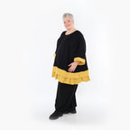  A-Form Bigshirt von AKH Fashion aus Viskose, 1493.07103, Schwarz/Honiggelb, Ausgefallen