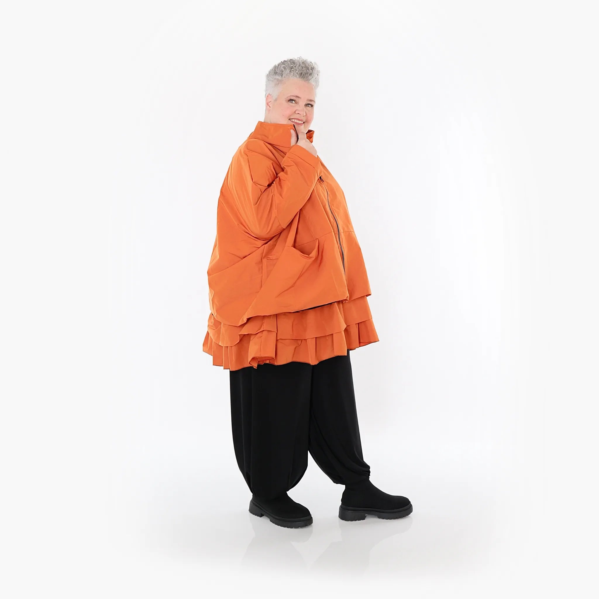 AKH Fashion Jacke in kastiger Form, aus Baumwolle, 1493.07104, Orange, Ausgefallen, Schick