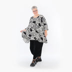  A-Form Bigshirt von AKH Fashion aus Materialmix, 1499.00593, Schwarz/Weiß, Animal, Schick