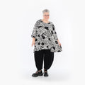 A-Form Bigshirt von AKH Fashion aus Materialmix, 1499.00593, Schwarz/Weiß, Animal, Schick