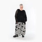  Palazzo Hose von AKH Fashion aus Materialmix, 1499.07077, Schwarz/Weiß, Animal, Schick