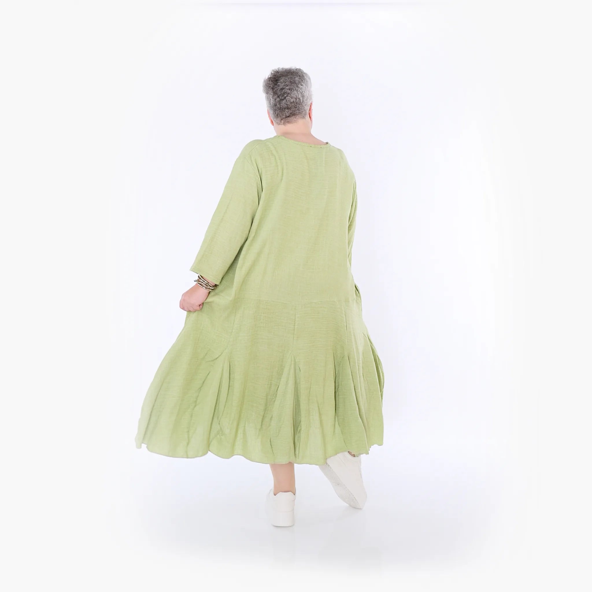  Ballonkleid von AKH Fashion aus Baumwolle, 1501.06972, Apfelgrün, Ausgefallen, Zeitlos