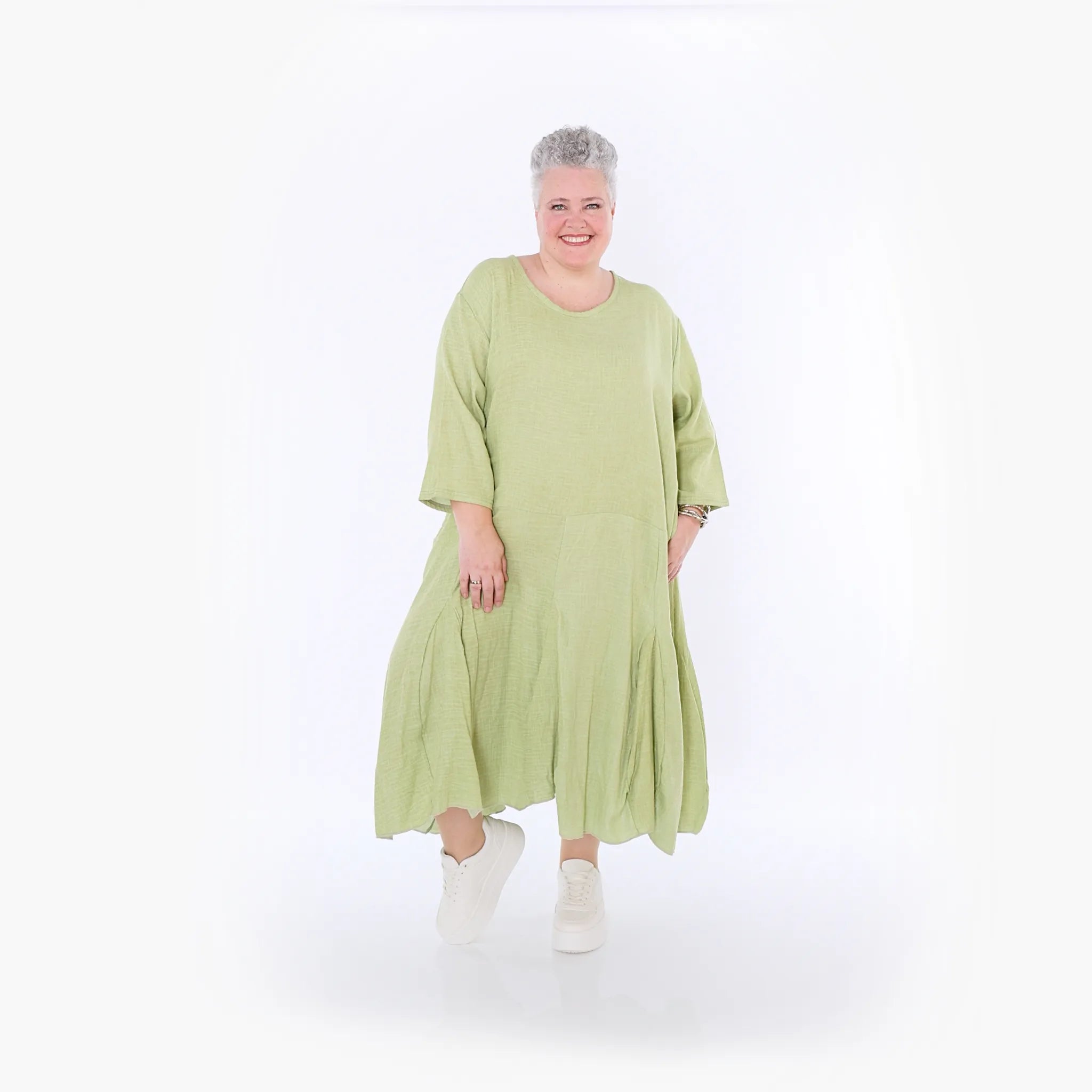  Ballonkleid von AKH Fashion aus Baumwolle, 1501.06972, Apfelgrün, Ausgefallen, Zeitlos