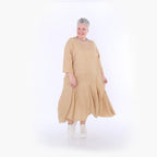  Ballonkleid von AKH Fashion aus Baumwolle, 1501.06972, Cognac, Ausgefallen, Zeitlos