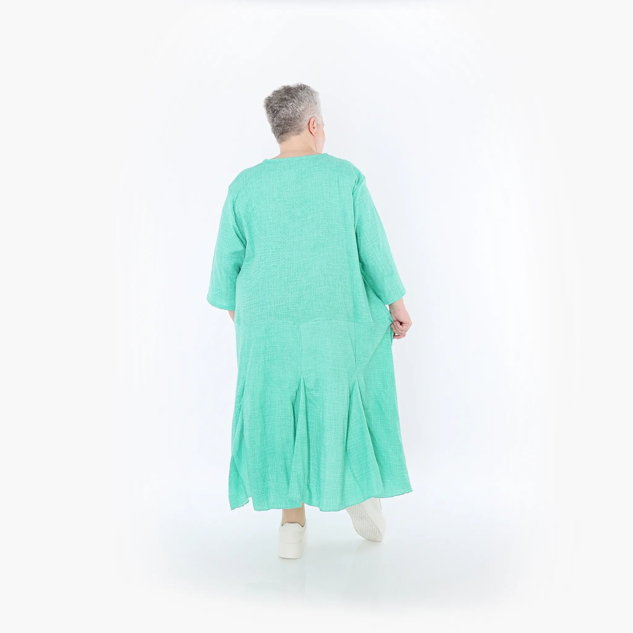  Ballonkleid von AKH Fashion aus Baumwolle, 1501.06972, Grün, Ausgefallen, Zeitlos, Schick