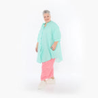  AKH Fashion Bluse in gerundeter Form, aus Baumwolle, 1501.07106, Mint, Ausgefallen, Schick