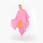  AKH Fashion Jacke in gerundeter Form, aus Baumwolle, 1501.07107, Fuchsia, Ausgefallen