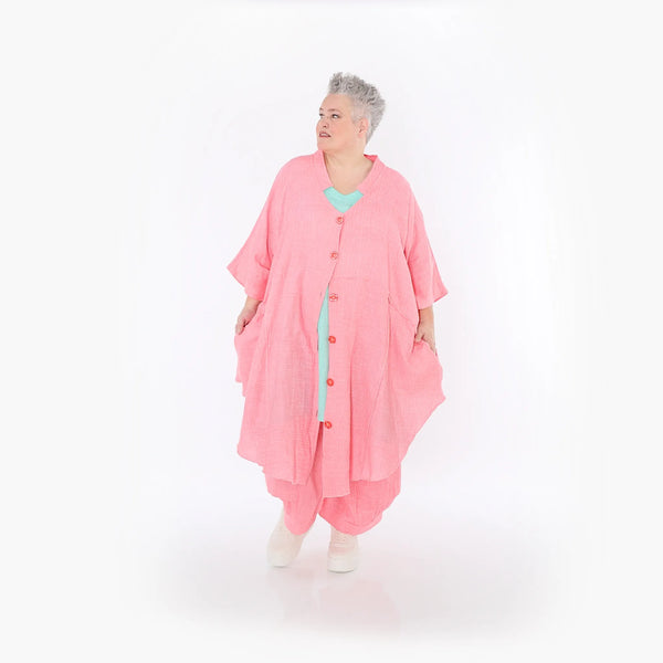  AKH Fashion Jacke in gerundeter Form, aus Baumwolle, 1501.07107, Rosa, Ausgefallen, Schick