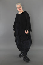  AKH Premium Überwurf in kastiger Form, aus Baumwolle, P1002.2528, Schwarz, Ausgefallen