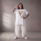 Damen Shirt Lagenlook Baumwolle Mintgrün, A-Linie, Oversize große Größen – Funky Diva
