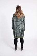  Pomme Rouge Kleid in gerader Form, aus Polyester, C6517, Olive, Buchstaben, Schick