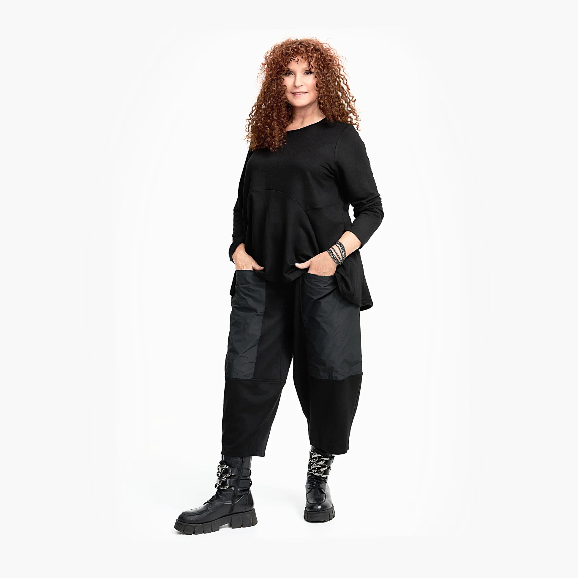  A-Form Shirt von Do Your Best aus Viskose, D717, Schwarz, Ausgefallen, Modern, Bequem