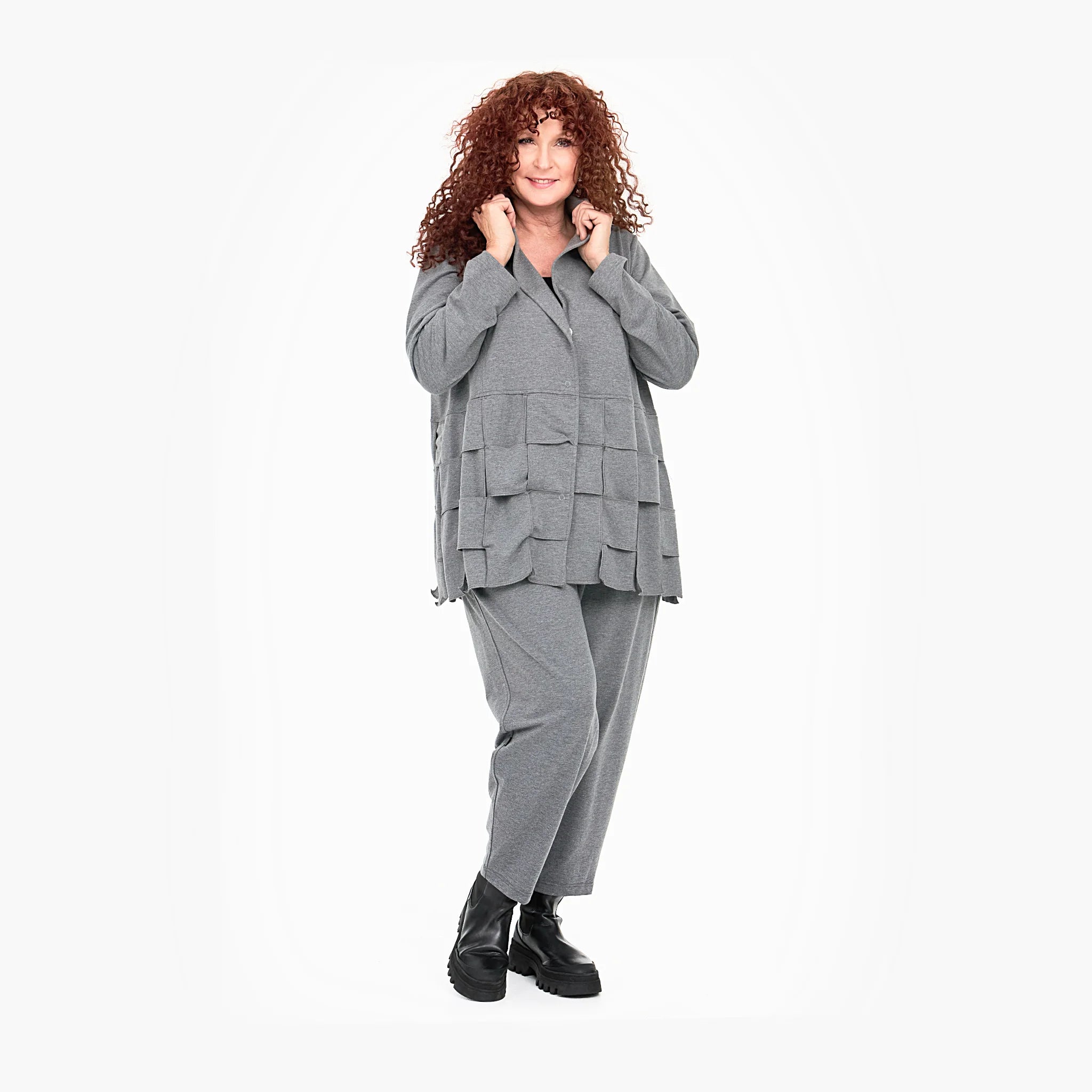  Jacke von Do Your Best aus Viskose, D746, Grau, Schick, Modern, Bequem