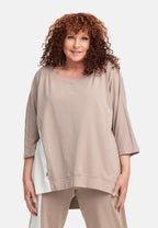  Do Your Best Shirt in gerader Form, aus Viskose, D922, Sand, Schick, Modern, Bequem