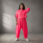 Damen Hose Lagenlook Pink, fließender femininer Schnitt, Oversize große Größen – Funky Diva