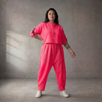Damen Hose Lagenlook Pink, fließender femininer Schnitt, Oversize große Größen – Funky Diva