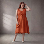 Orange Oversize Tunika im Lagenlook weich fliessend entspannt und zeitlos A-Linie Sommer