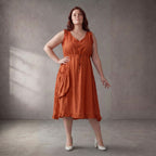 Orange Oversize Tunika im Lagenlook weich fliessend entspannt und zeitlos A-Linie Sommer