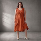 Orange Oversize Tunika im Lagenlook weich fliessend entspannt und zeitlos A-Linie Sommer