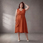 Orange Oversize Tunika im Lagenlook weich fliessend entspannt und zeitlos A-Linie Sommer