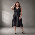 Tunika Schwarz im Lagenlook weich fliessend leger Oversize A-Linie zeitlos modern chic