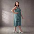 Hellblau Viskosetunika im Lagenlook A-Linie leger zeitlos fliessend Sommerstyle Oversize