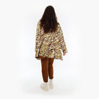  A-Form Bigshirt von AKH Fashion aus Viskose, 1355.00593, Olive-Cognac-Weiß, Muster, Schick
