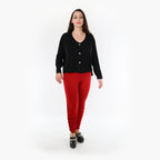  Geraffte Leggings von AKH Fashion aus Viskose, 1233.06580, Bordeaux, Schick, Modern
