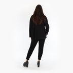  AKH Fashion Jacke in gerundeter Form, aus Bambus, 1356.00130, Schwarz, Schick, Modern