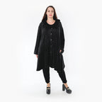  AKH Fashion Jacke in gerundeter Form, aus Polyester, 1368.05459, Schwarz, Schick, Modern