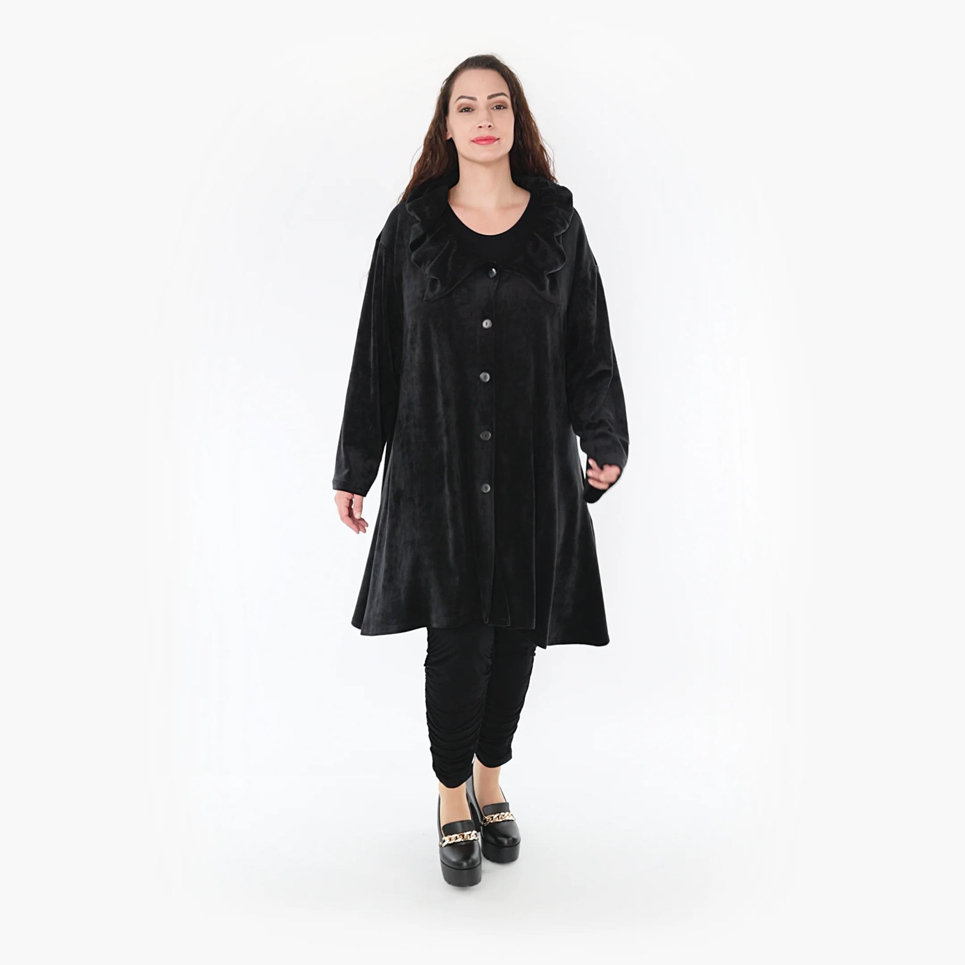  Stilvolle Fleecejacke mit gerafftem Kragen und Lagenlook für einen lässigen Oversize-Stil