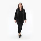  AKH Fashion Bigshirt in kastiger Form, aus Polyester, 1368.03019, Schwarz, Schick, Modern