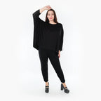  AKH Fashion Bigshirt in kastiger Form, aus Bambus, 1356.06307, Schwarz, Schick, Modern