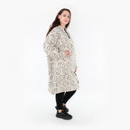  A-Form Bigshirt von AKH Fashion aus Baumwolle, 1361.06989, Beige-Schwarz, Schick, Modern