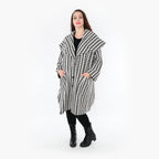  Ballonmantel von AKH Fashion aus Baumwolle, 1364.01776, Weiß-Schwarz, Schick, Modern