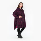  Ballonjacke von AKH Fashion aus Materialmix, 1365.06864, Schwarz-Fuchsia, Raute, Schick