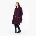  Ballonjacke von AKH Fashion aus Materialmix, 1365.06864, Schwarz-Fuchsia, Raute, Schick