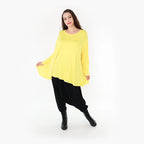  AKH Fashion Shirt in Glocken-Form, aus Viskose, 1233.1892L, Gelb, Schick, Modern, Bequem