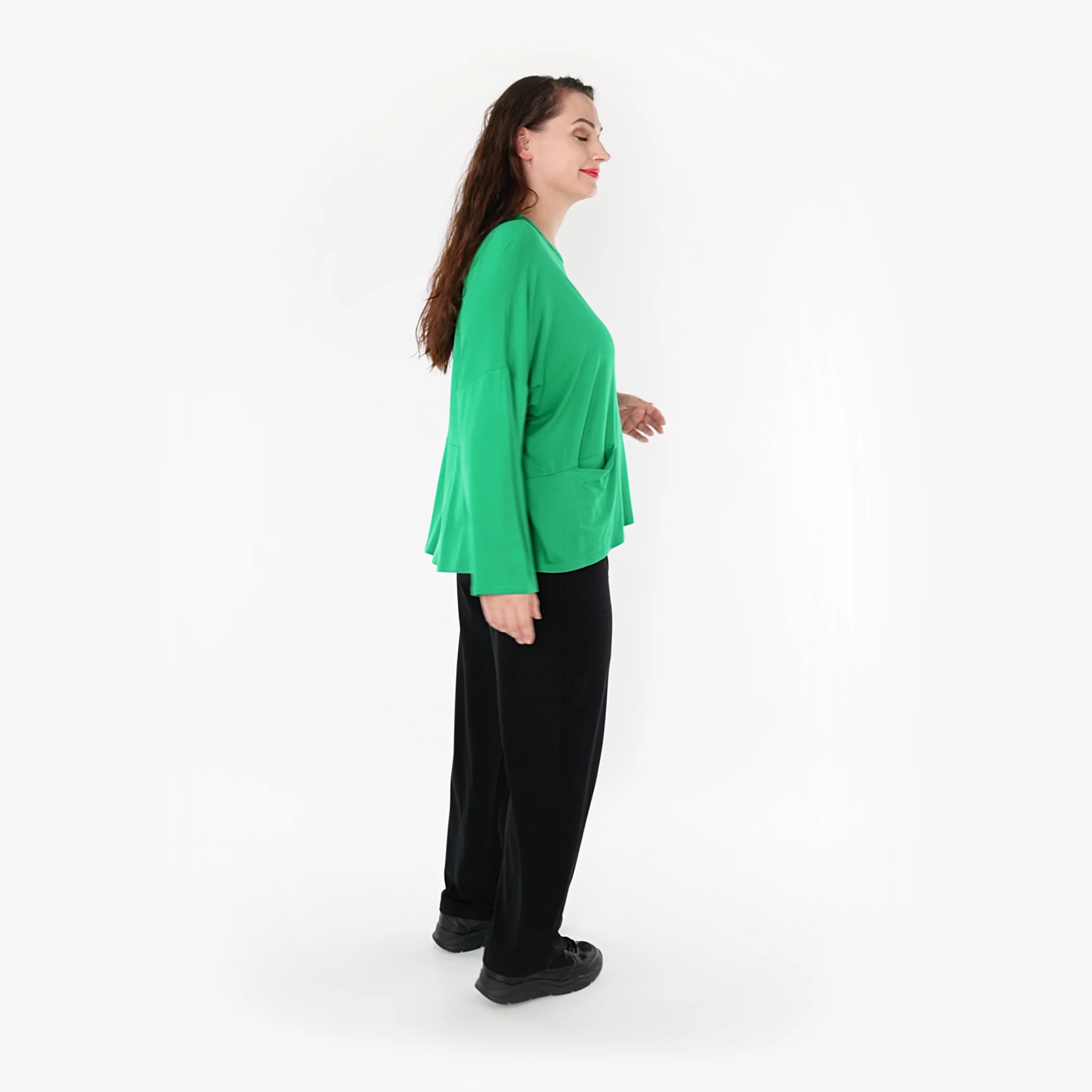  AKH Fashion Bigshirt in kastiger Form, aus Viskose, 1233.6888L, Grün, Schick, Modern, Bequem