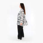  A-Form Bigshirt von AKH Fashion aus Viskose, 1354.00593, Weiß-Schwarz, Blumen, Schick