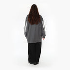  A-Form Bigshirt von AKH Fashion aus Viskose, 1366.06987, Grau-Weiß, Schick, Modern, Bequem