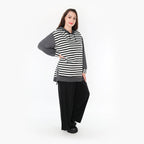  AKH Fashion Bigshirt in gerader Form, aus Viskose, 1366.06988, Grau-Weiß, Schick, Modern
