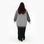  AKH Fashion Bigshirt in gerader Form, aus Viskose, 1366.06988, Grau-Weiß, Schick, Modern