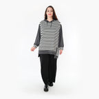  AKH Fashion Bigshirt in gerader Form, aus Viskose, 1366.06988, Grau-Weiß, Schick, Modern